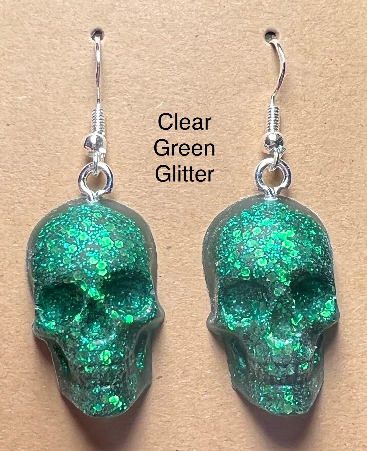 Handmade Colourful Resin Skull Earrings