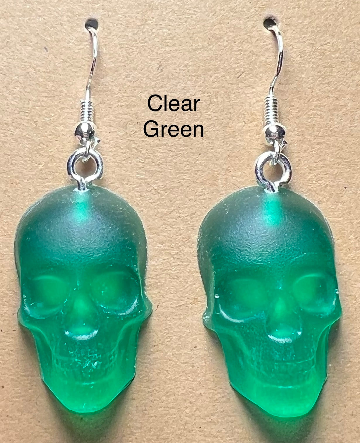 Handmade Colourful Resin Skull Earrings