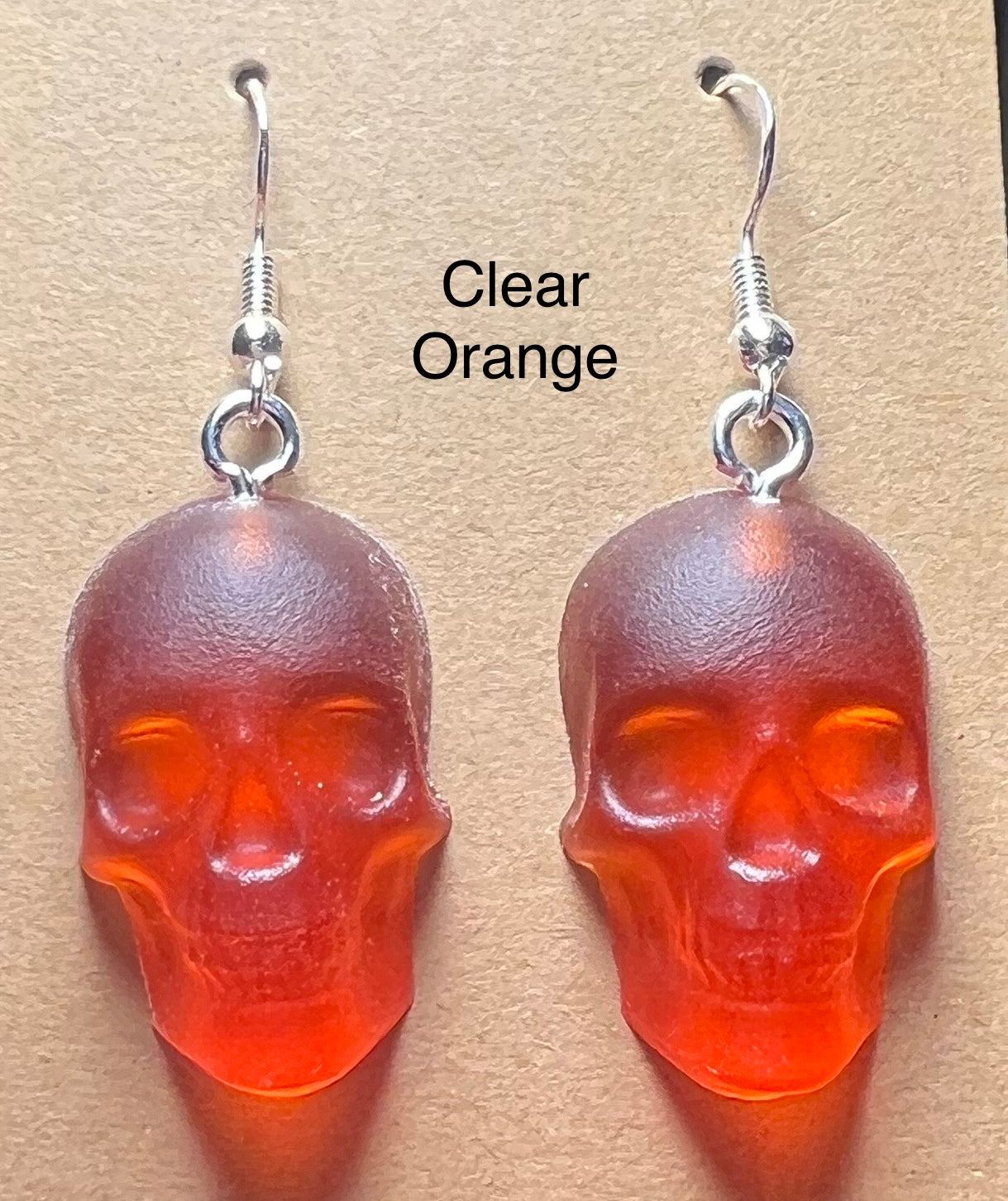 Handmade Colourful Resin Skull Earrings