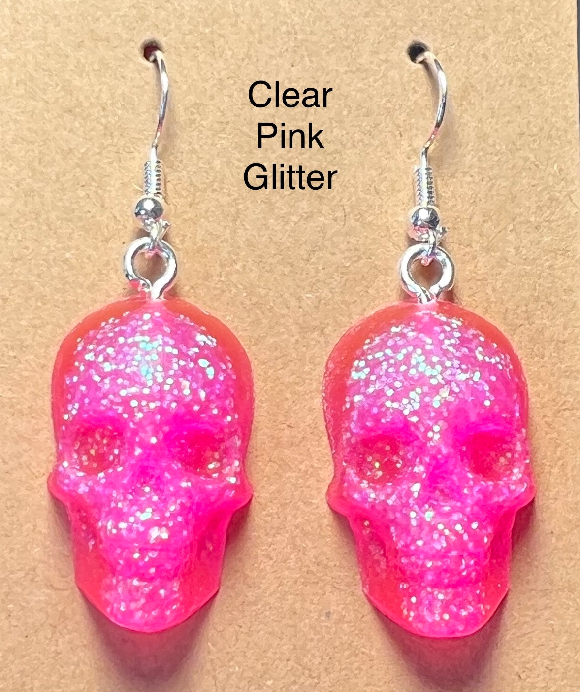 Handmade Colourful Resin Skull Earrings
