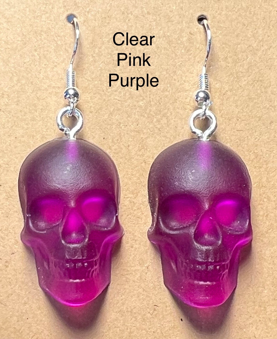 Handmade Colourful Resin Skull Earrings