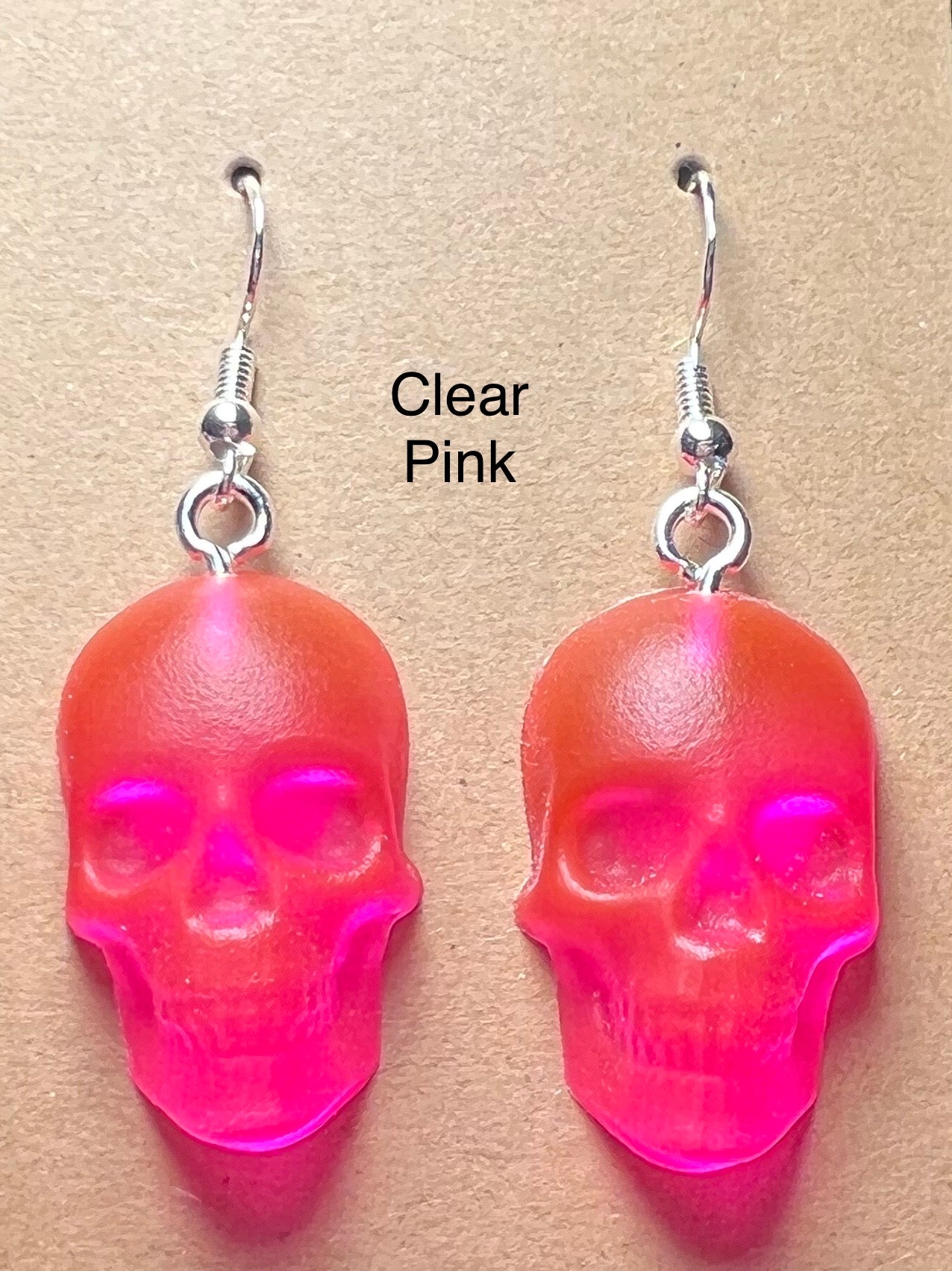 Handmade Colourful Resin Skull Earrings