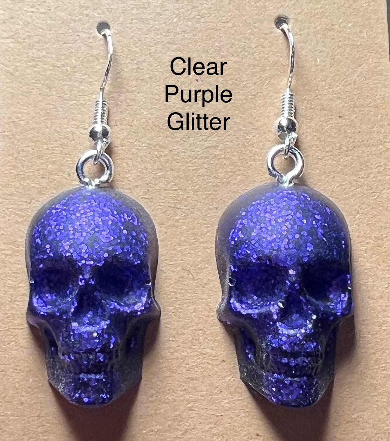 Handmade Colourful Resin Skull Earrings