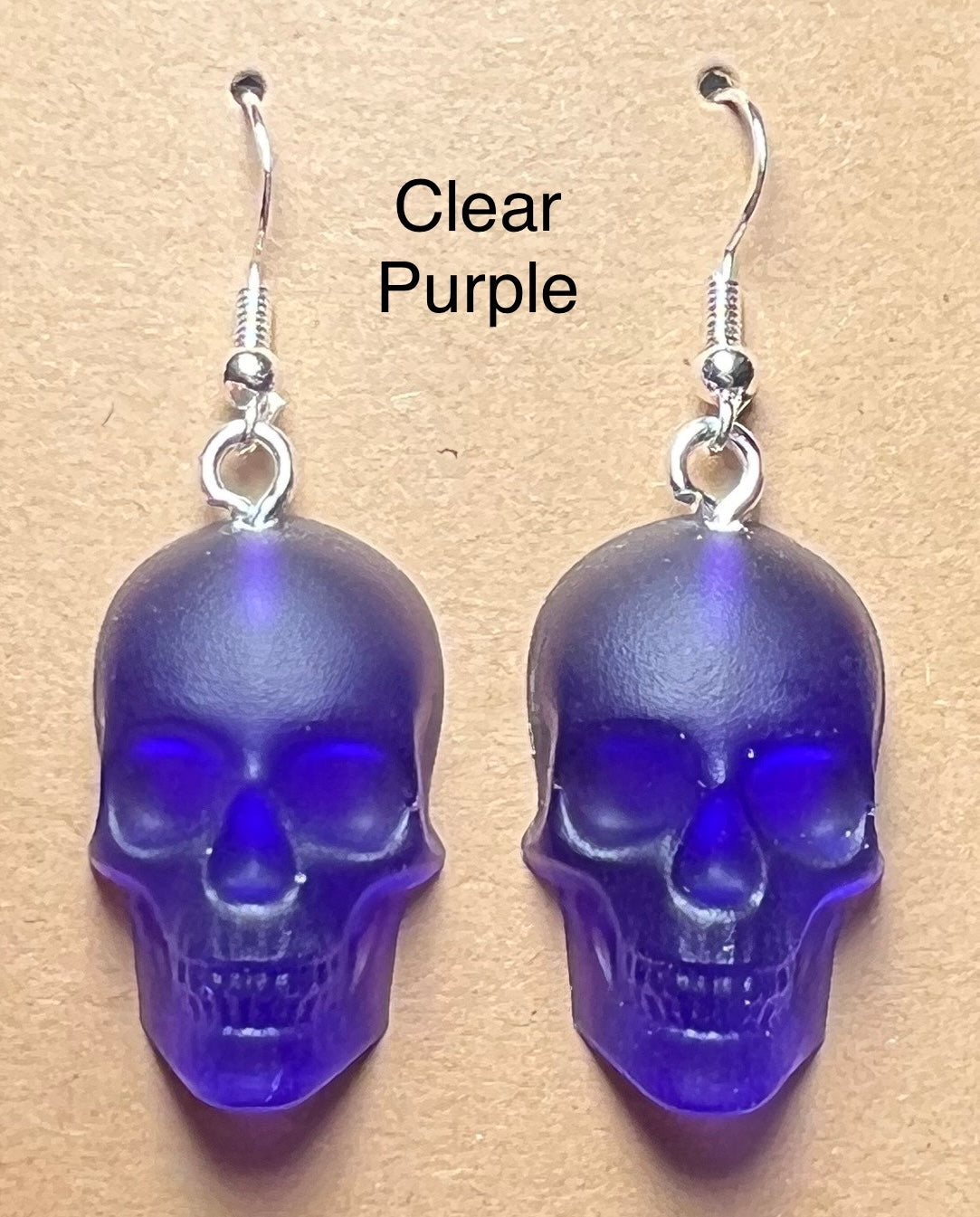 Handmade Colourful Resin Skull Earrings