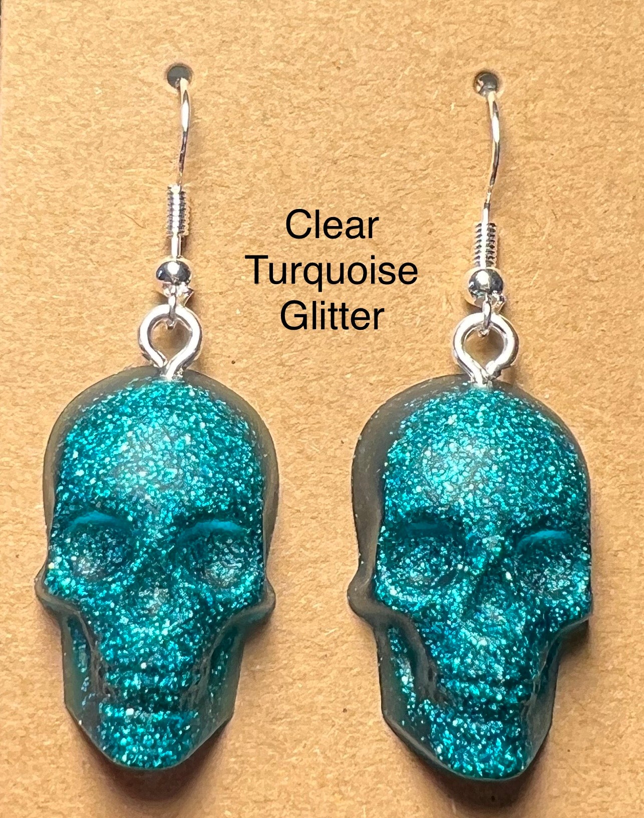 Handmade Colourful Resin Skull Earrings