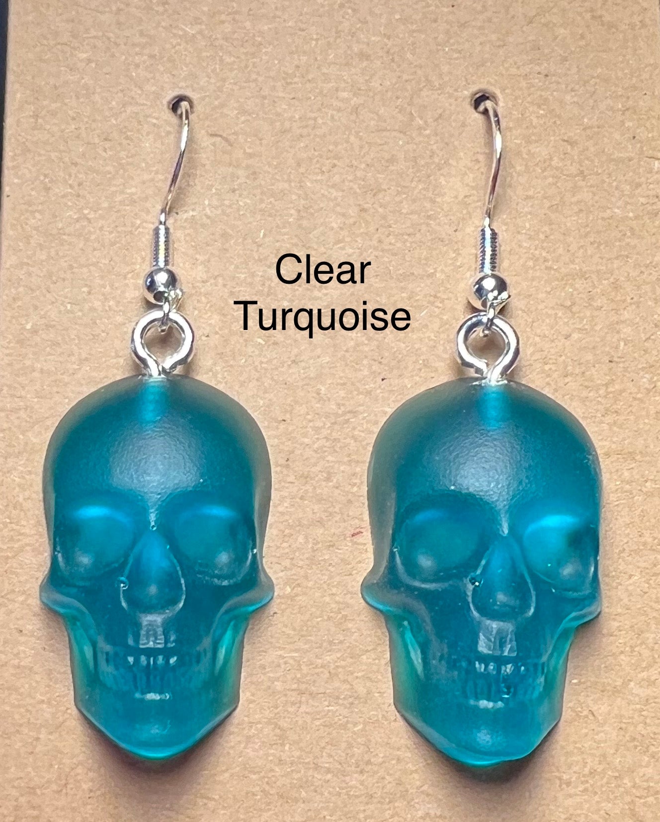 Handmade Colourful Resin Skull Earrings