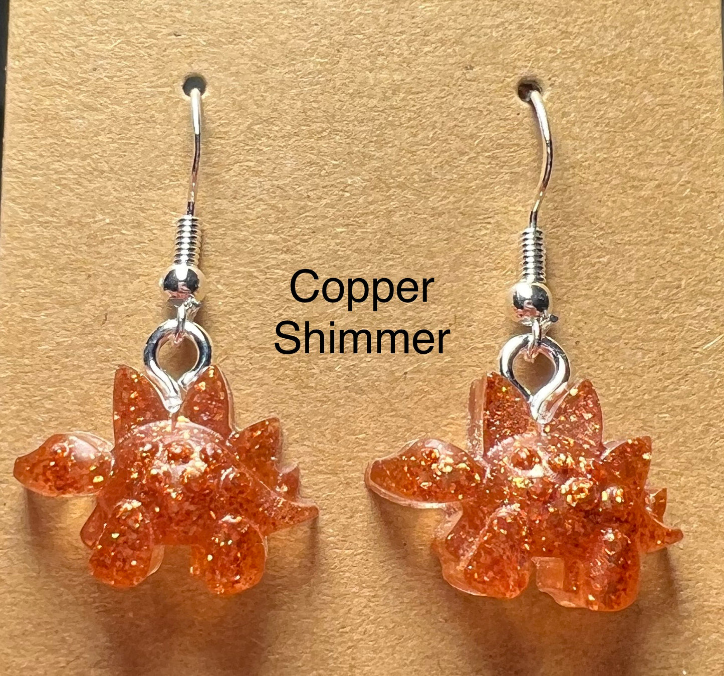 Handmade Colourful Resin Stegosaurus Earrings
