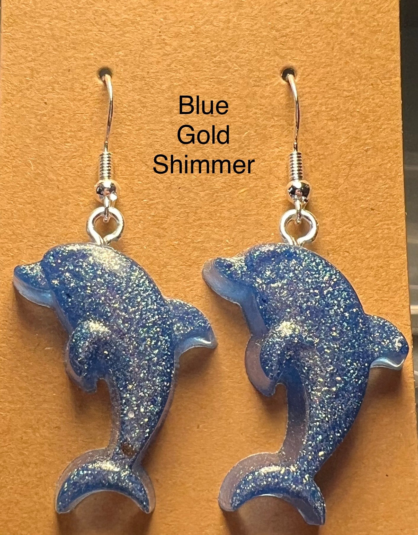 Handmade Colourful Resin Dolphin Earrings