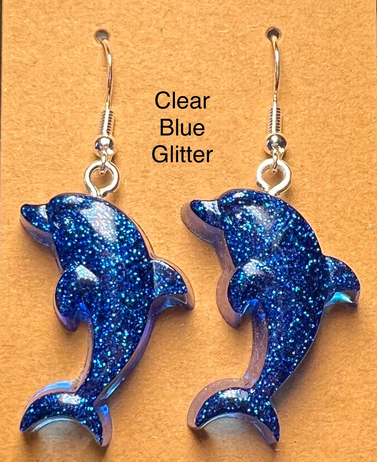 Handmade Colourful Resin Dolphin Earrings