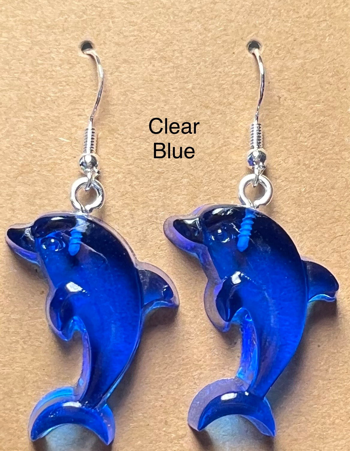 Handmade Colourful Resin Dolphin Earrings