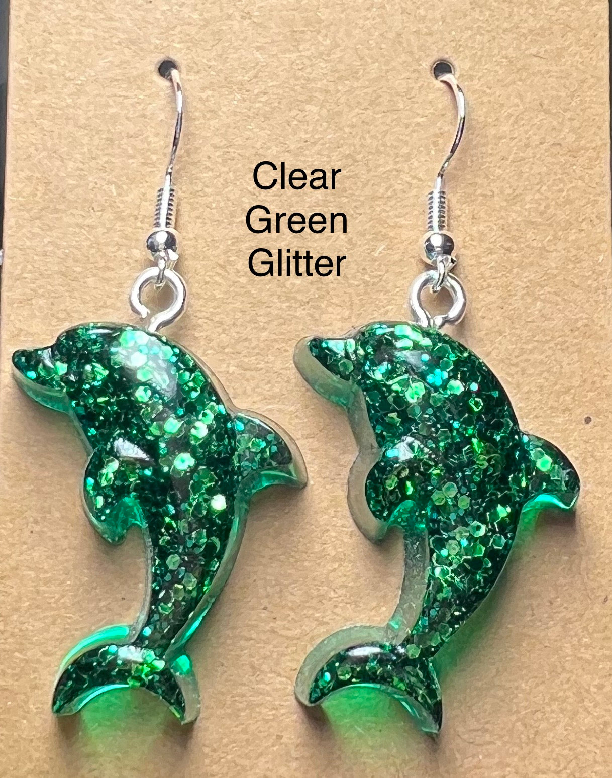 Handmade Colourful Resin Dolphin Earrings