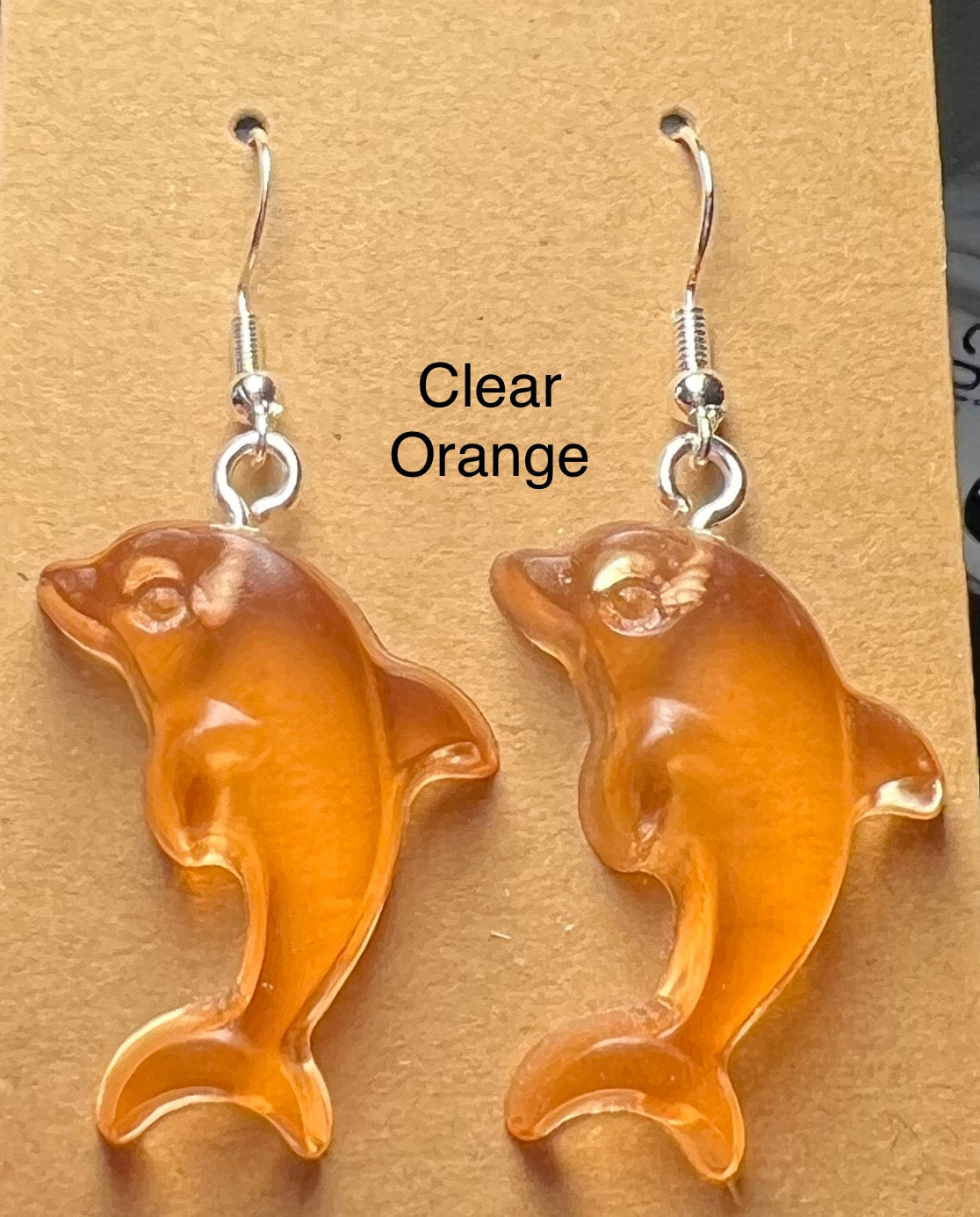 Handmade Colourful Resin Dolphin Earrings