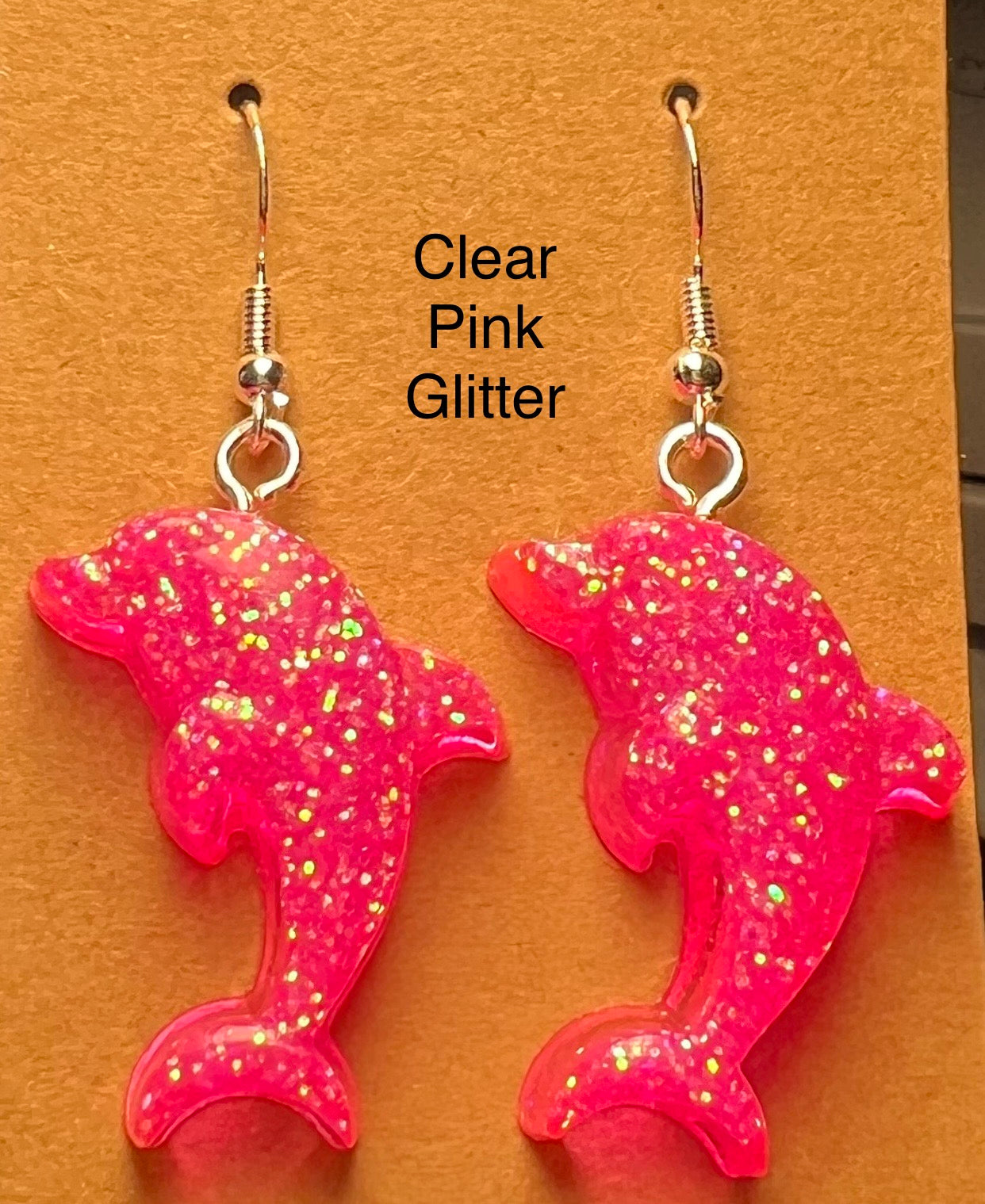 Handmade Colourful Resin Dolphin Earrings