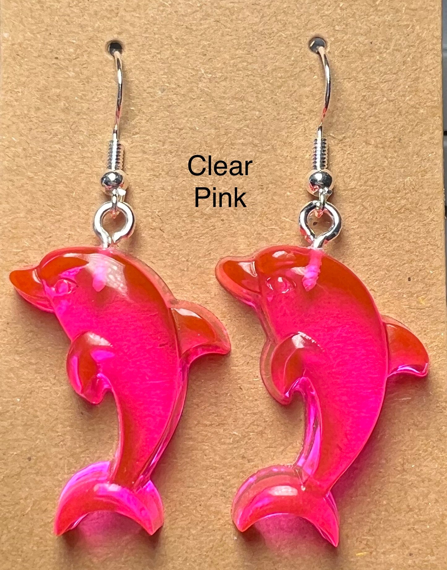 Handmade Colourful Resin Dolphin Earrings