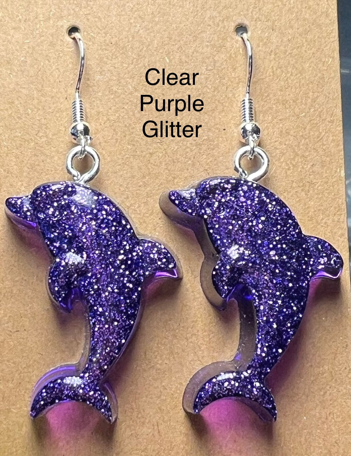 Handmade Colourful Resin Dolphin Earrings