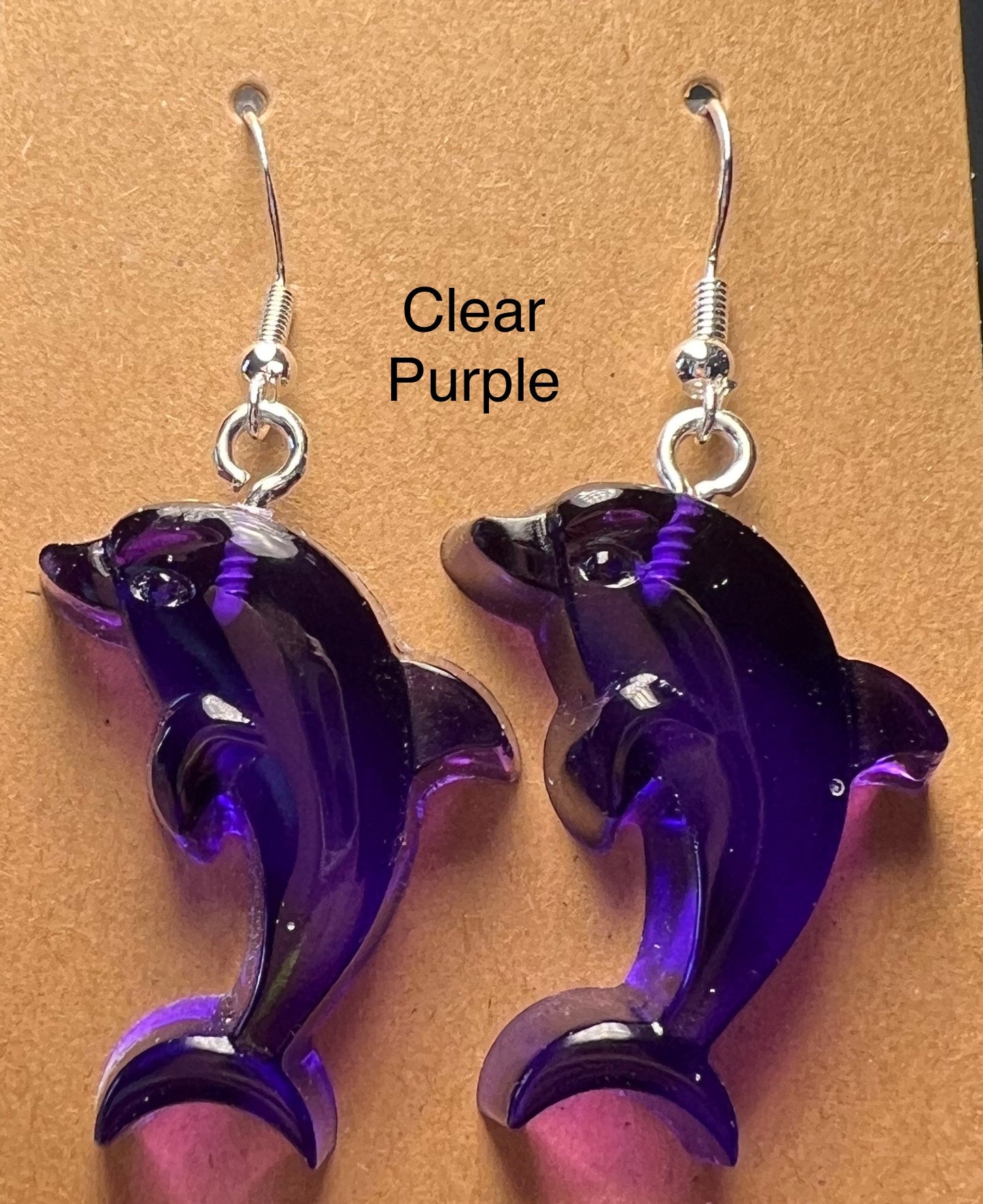 Handmade Colourful Resin Dolphin Earrings
