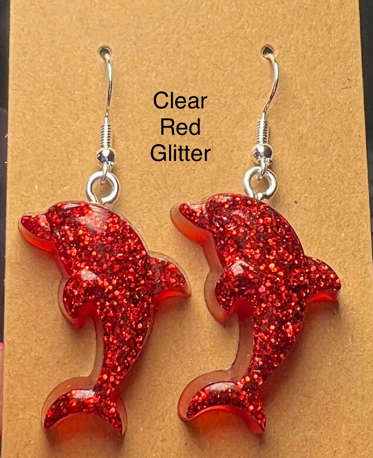 Handmade Colourful Resin Dolphin Earrings