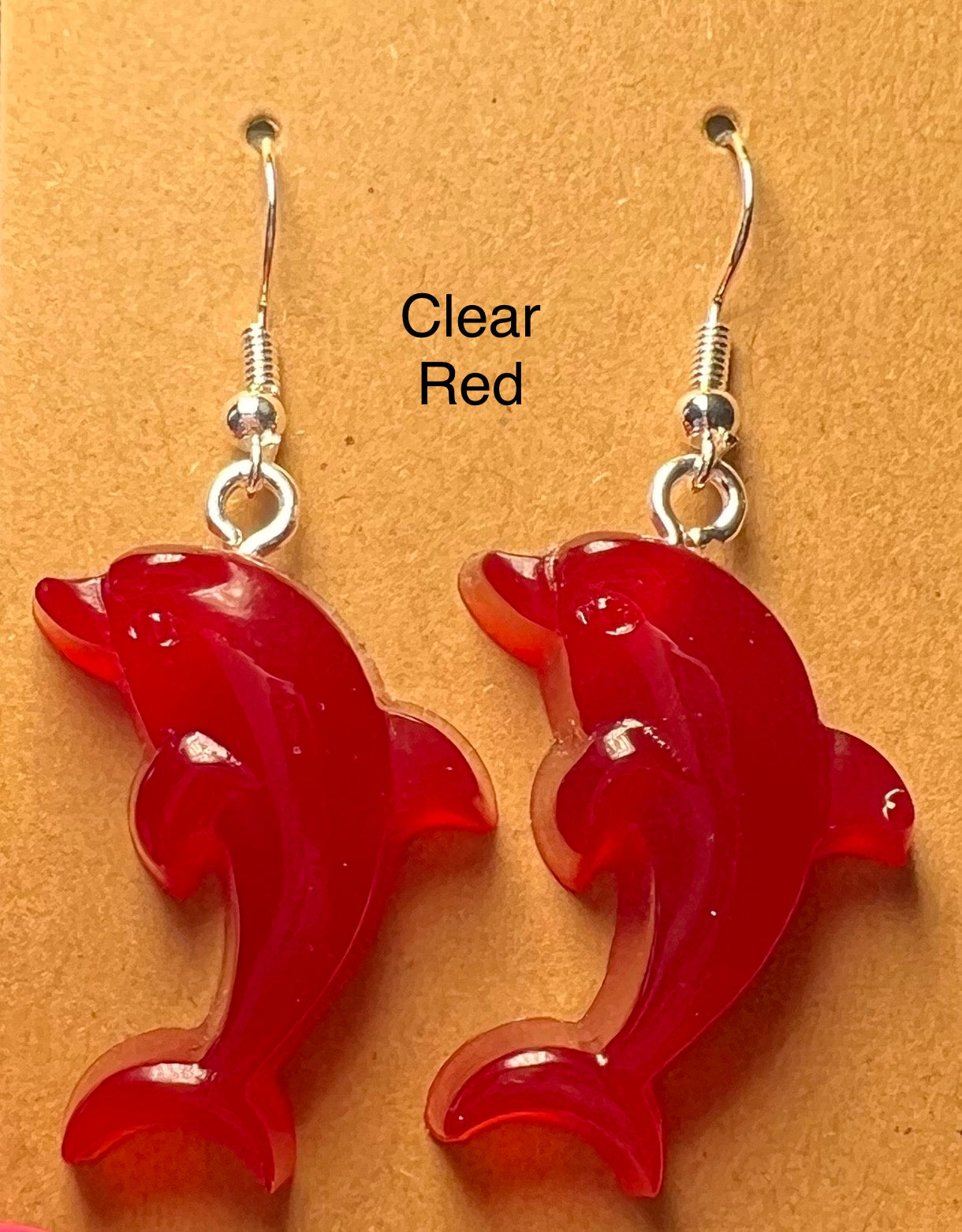 Handmade Colourful Resin Dolphin Earrings