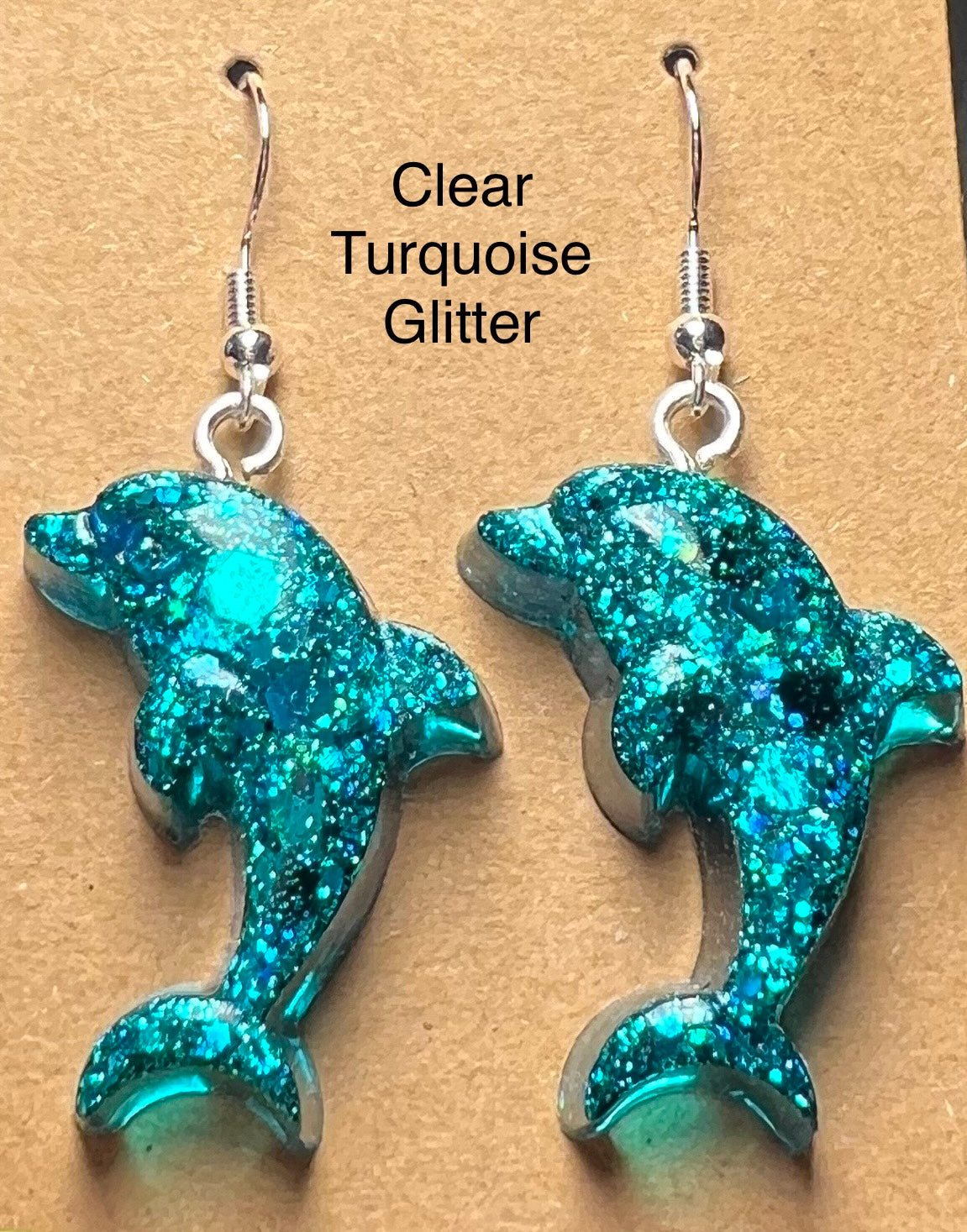 Handmade Colourful Resin Dolphin Earrings