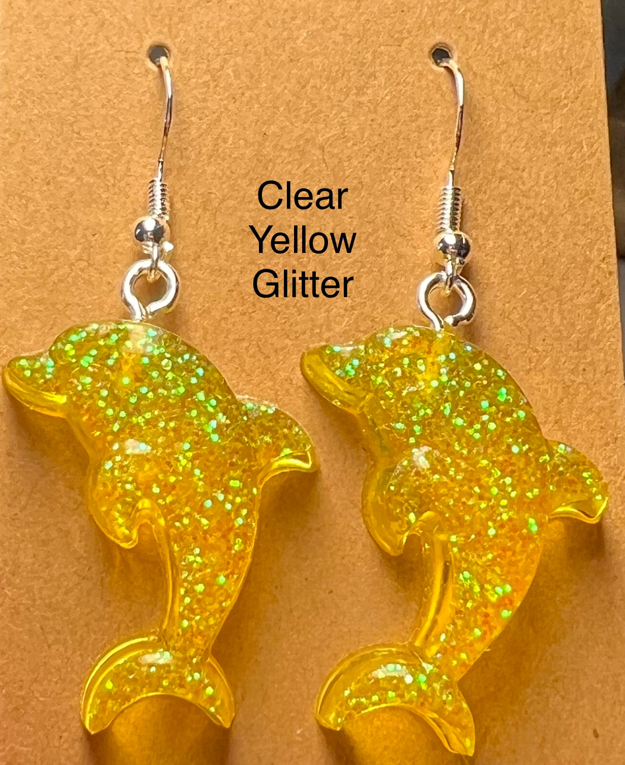 Handmade Colourful Resin Dolphin Earrings