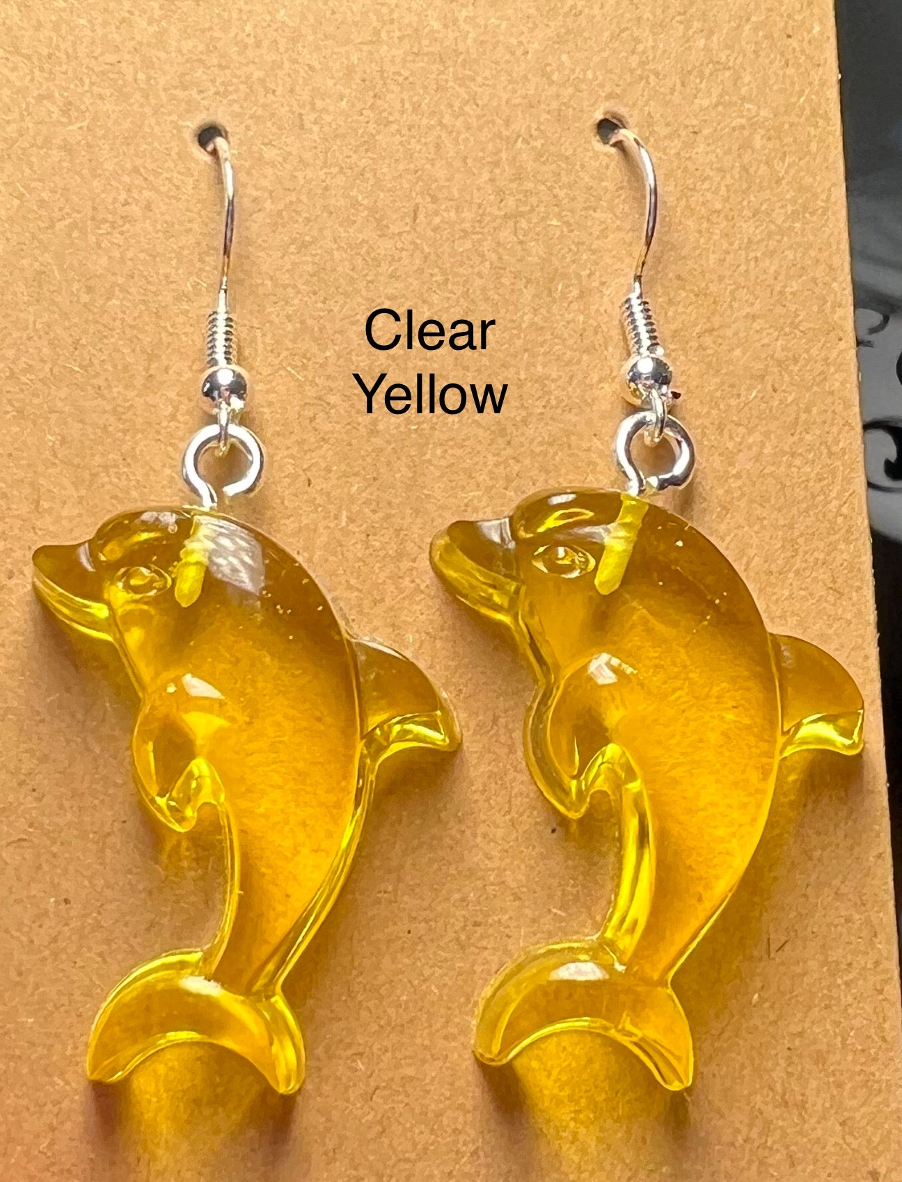 Handmade Colourful Resin Dolphin Earrings