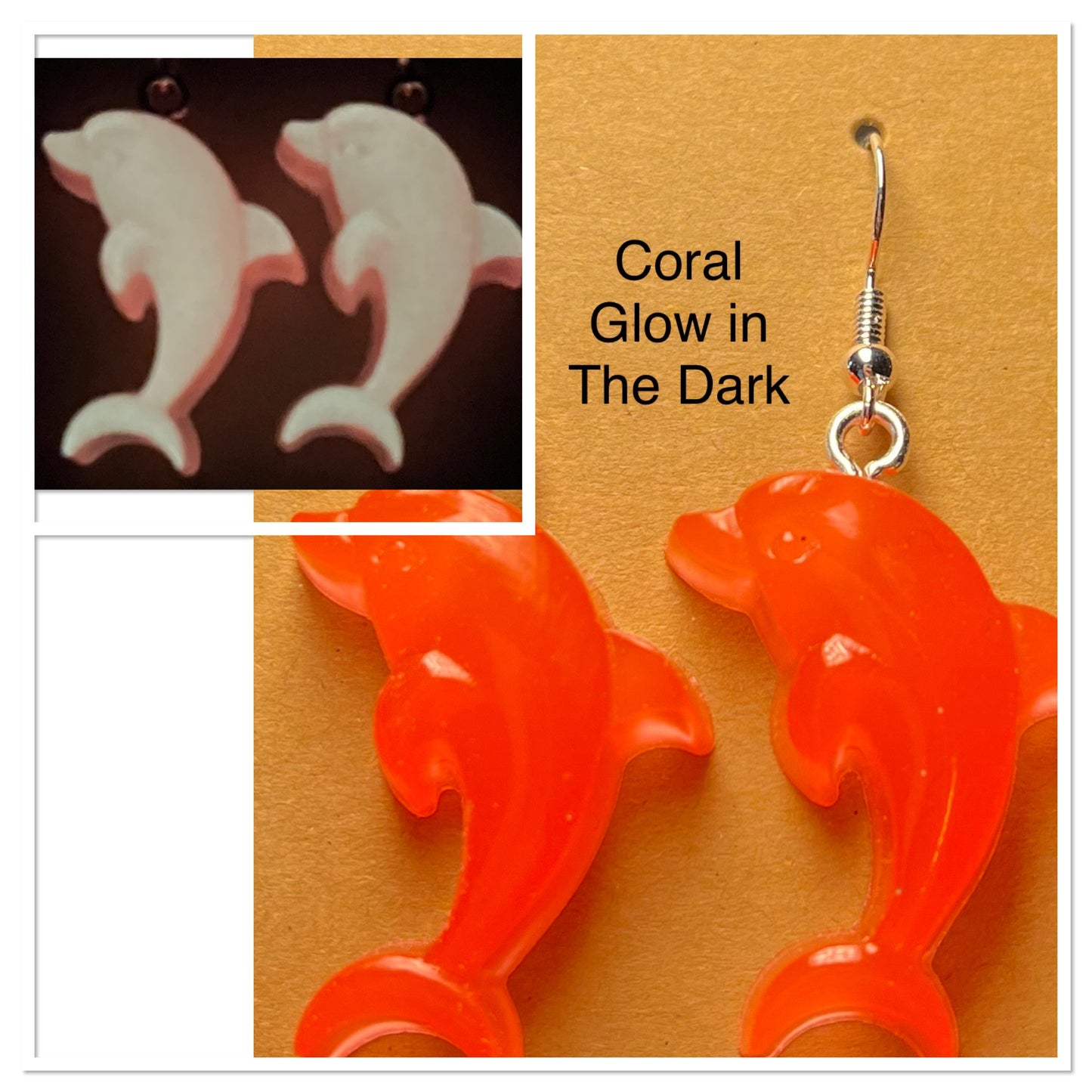 Handmade Colourful Resin Dolphin Earrings