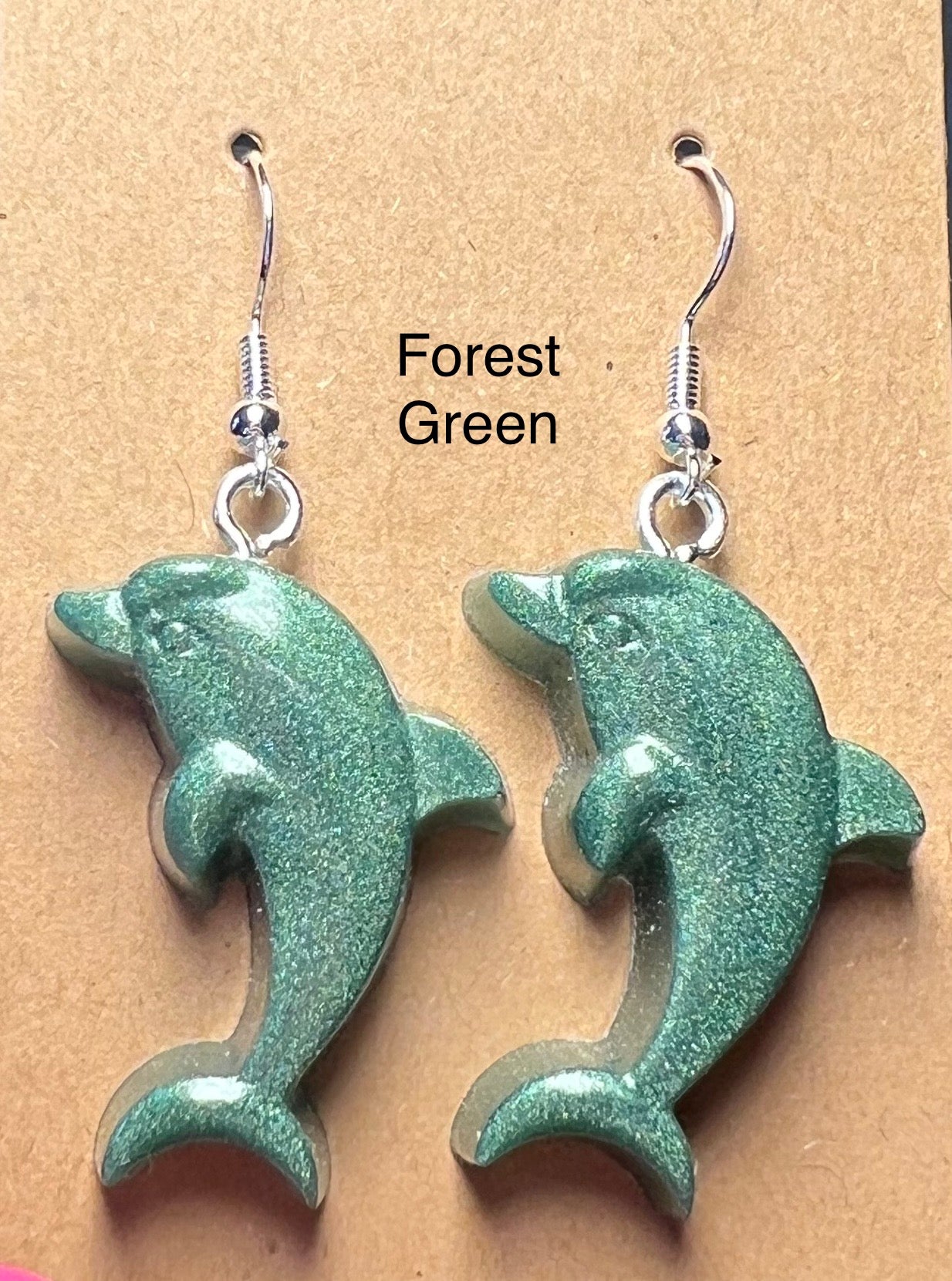 Handmade Colourful Resin Dolphin Earrings