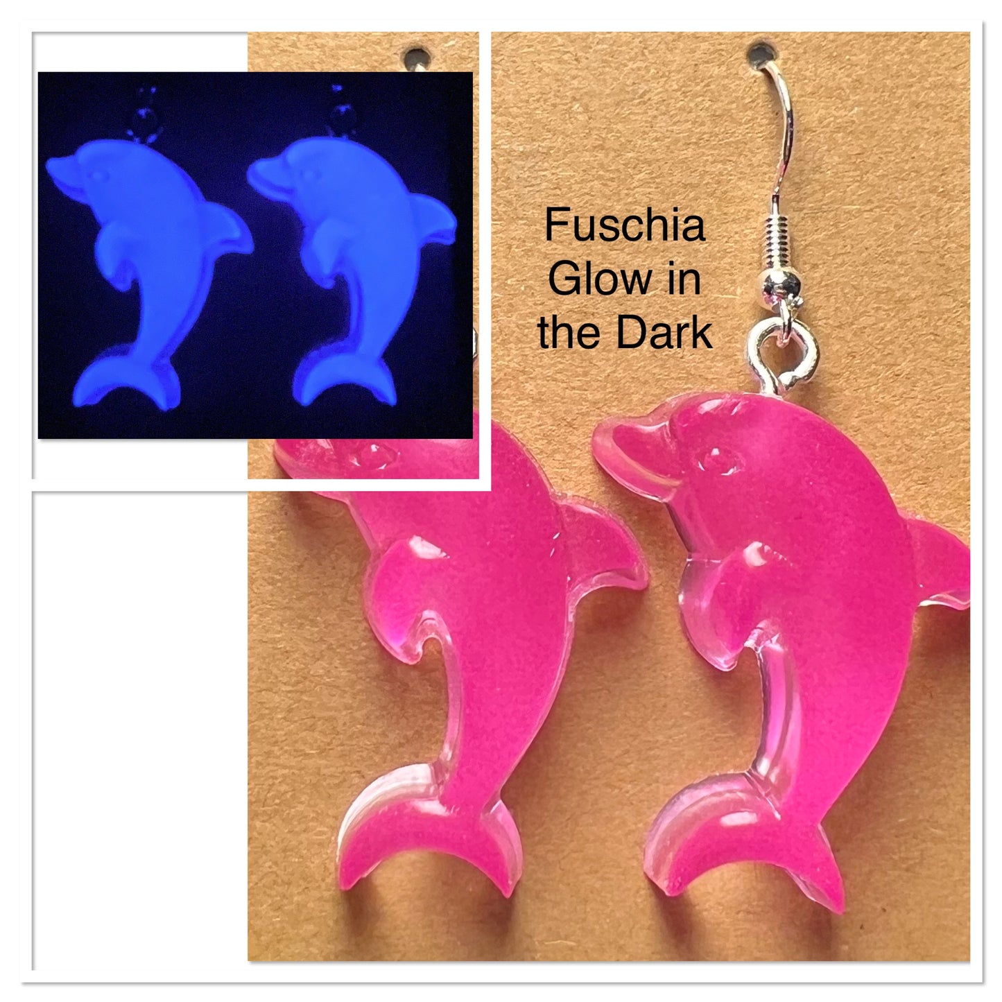 Handmade Colourful Resin Dolphin Earrings