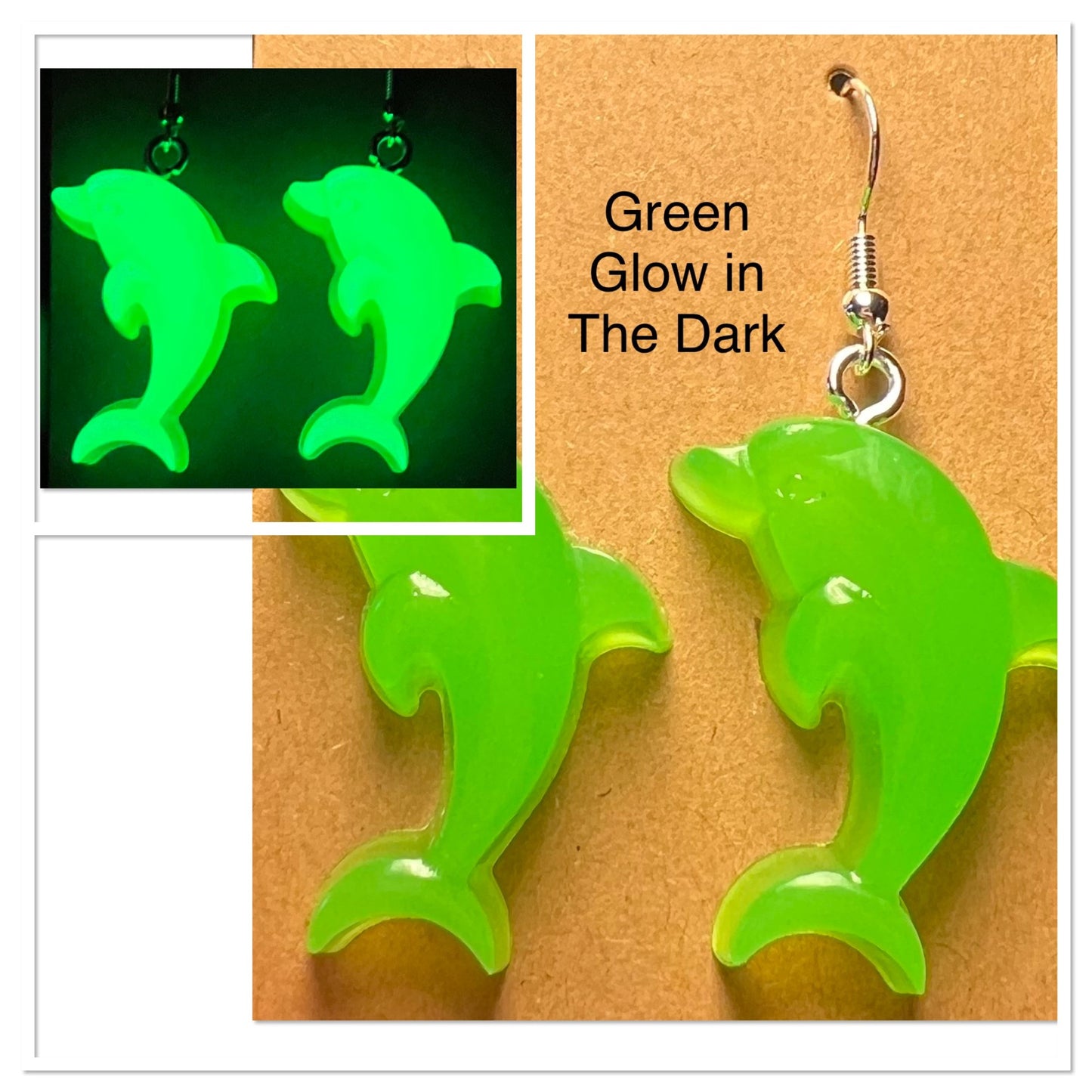 Handmade Colourful Resin Dolphin Earrings