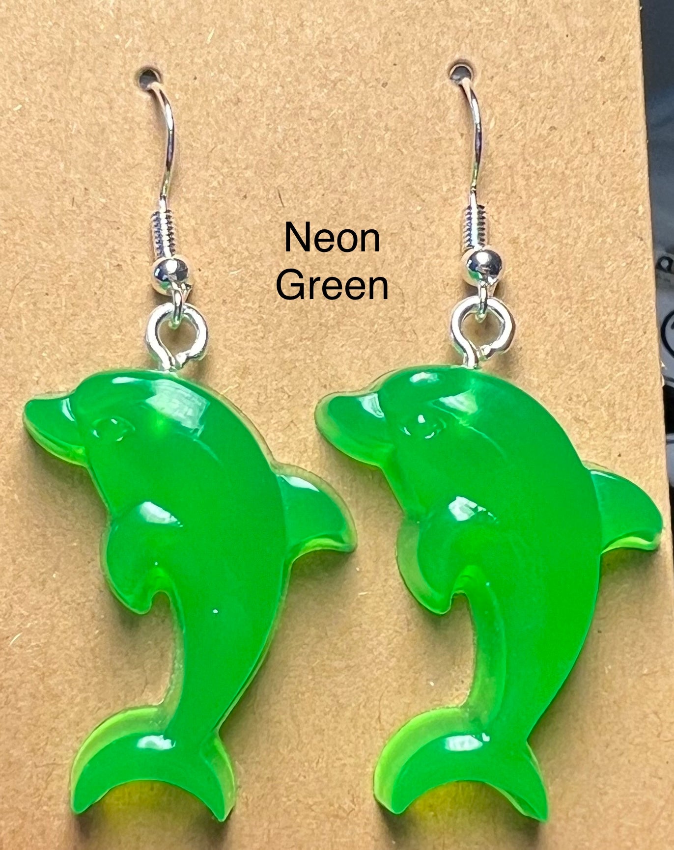 Handmade Colourful Resin Dolphin Earrings
