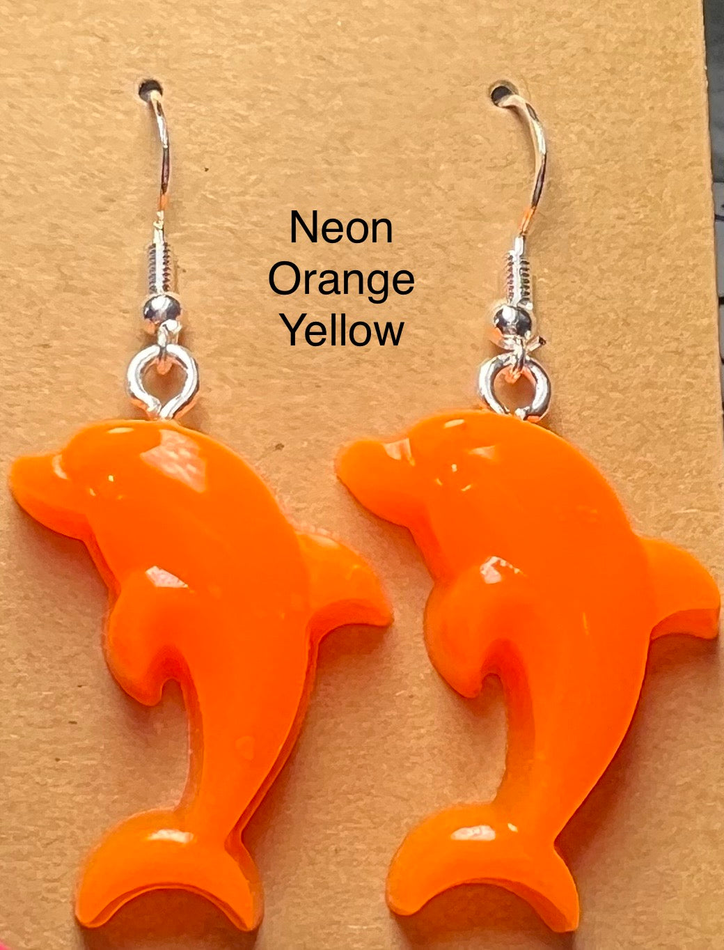 Handmade Colourful Resin Dolphin Earrings