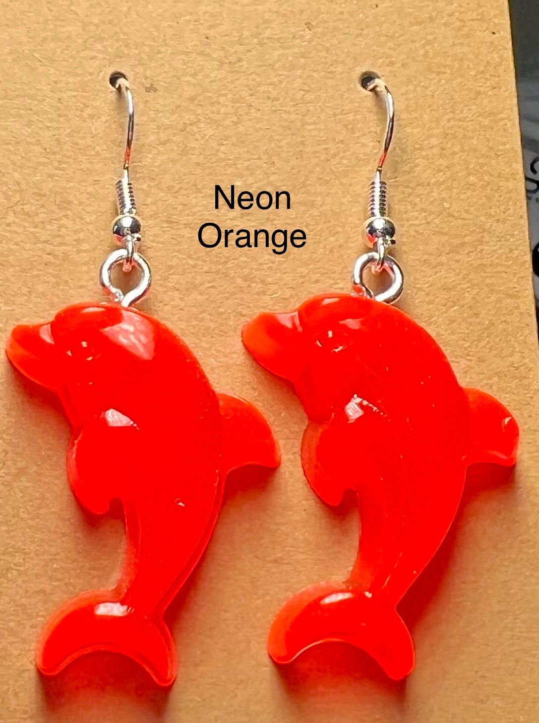Handmade Colourful Resin Dolphin Earrings