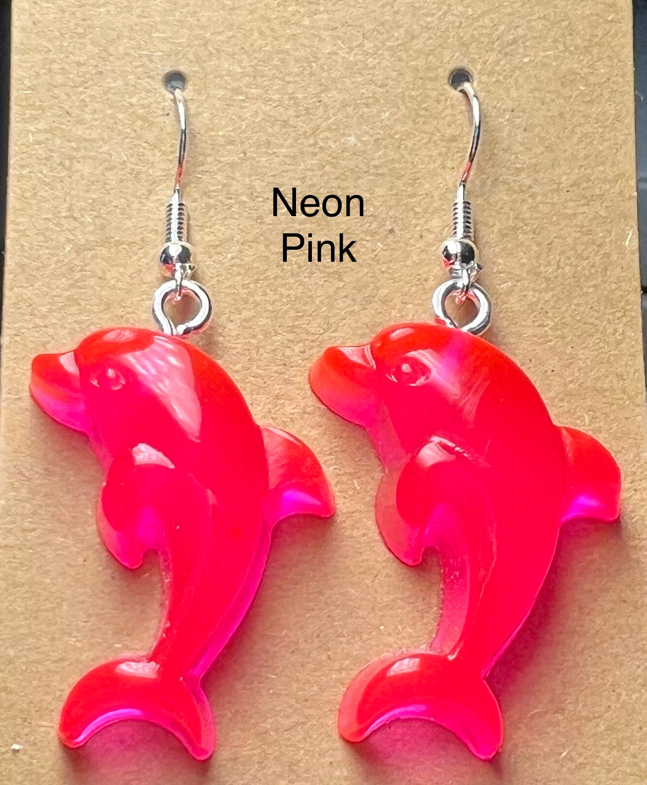 Handmade Colourful Resin Dolphin Earrings