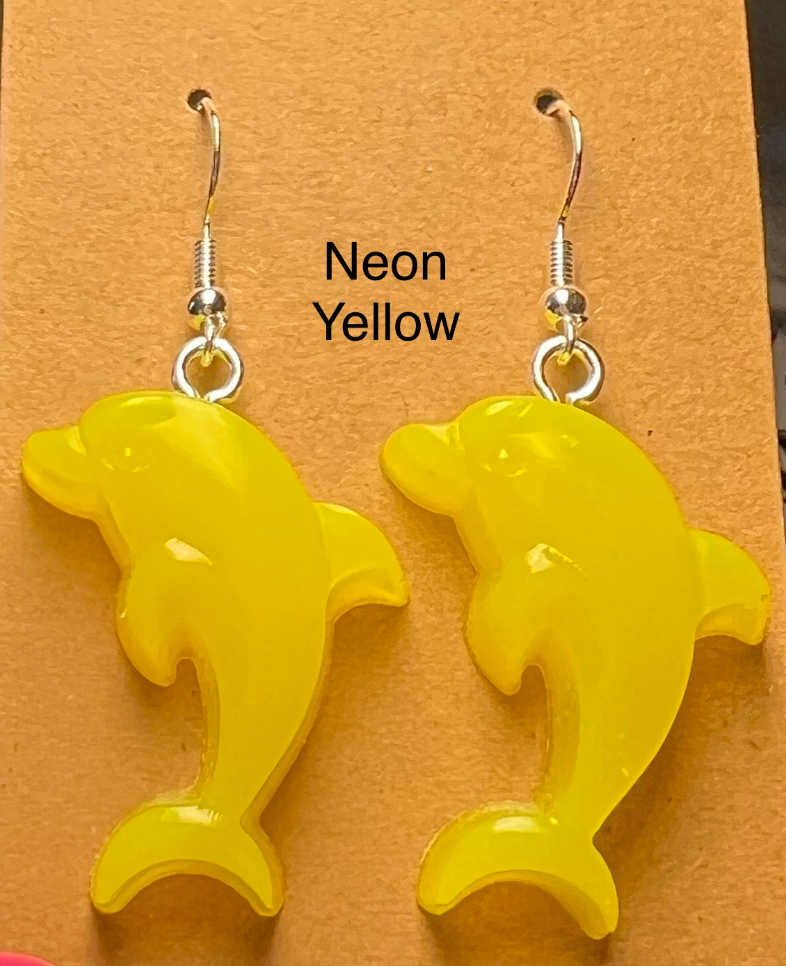 Handmade Colourful Resin Dolphin Earrings