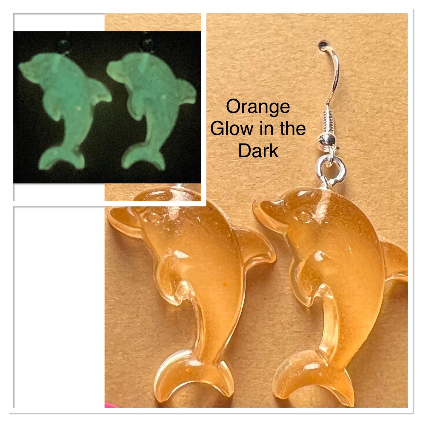 Handmade Colourful Resin Dolphin Earrings