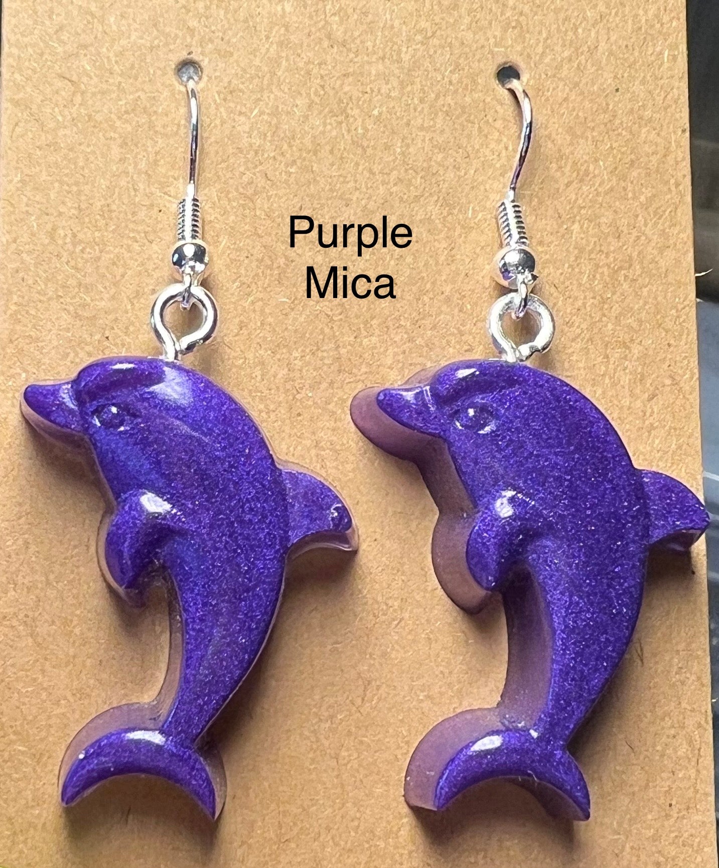 Handmade Colourful Resin Dolphin Earrings