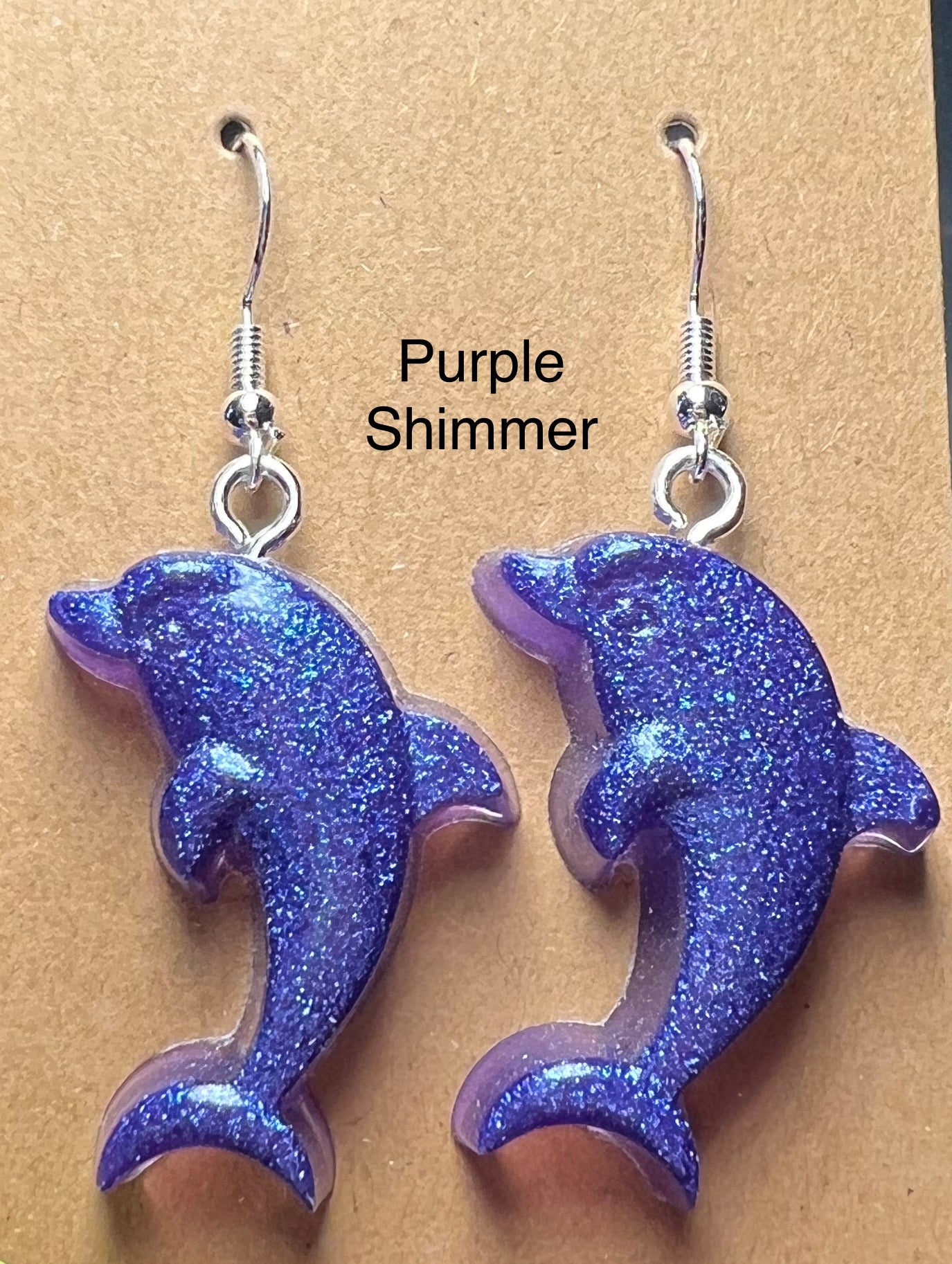 Handmade Colourful Resin Dolphin Earrings