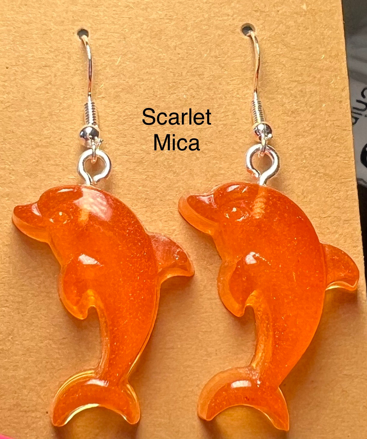 Handmade Colourful Resin Dolphin Earrings