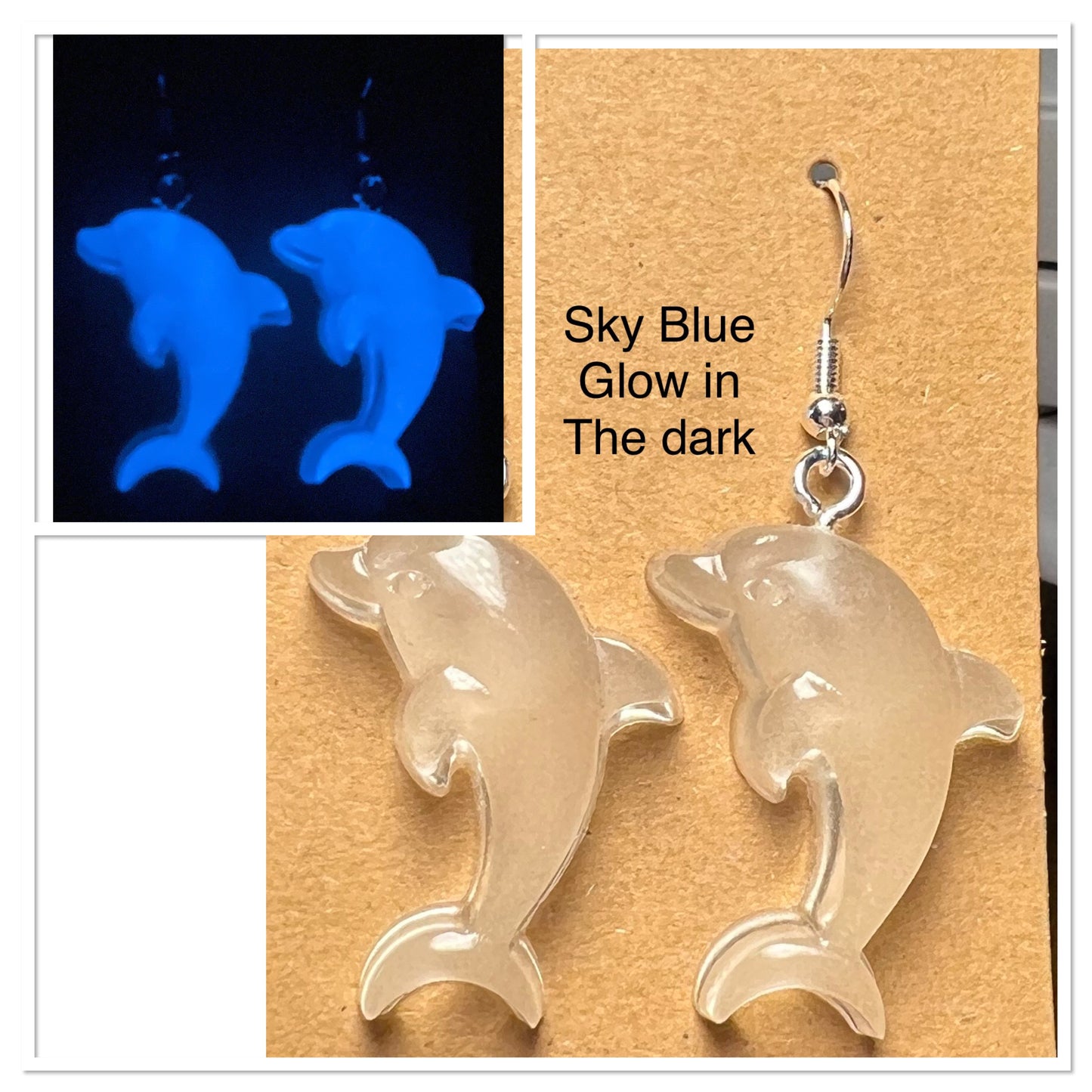 Handmade Colourful Resin Dolphin Earrings