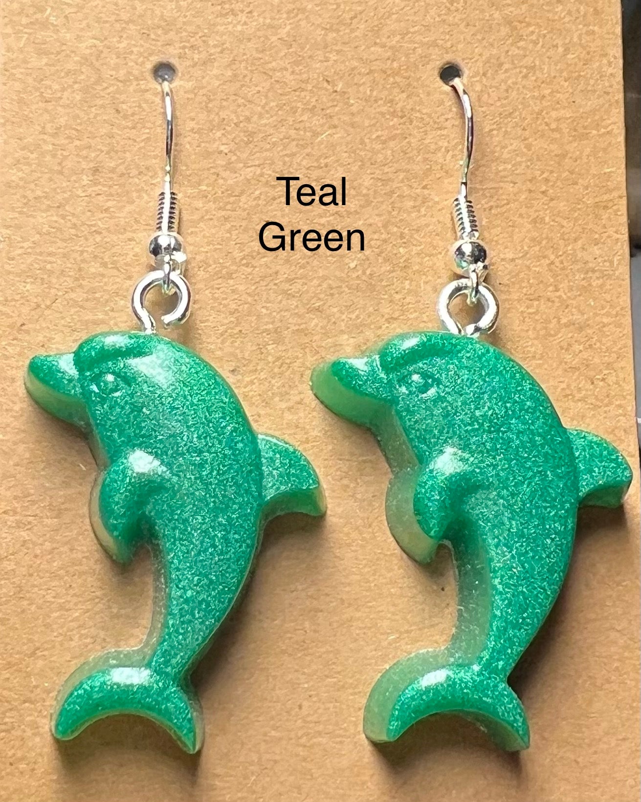 Handmade Colourful Resin Dolphin Earrings