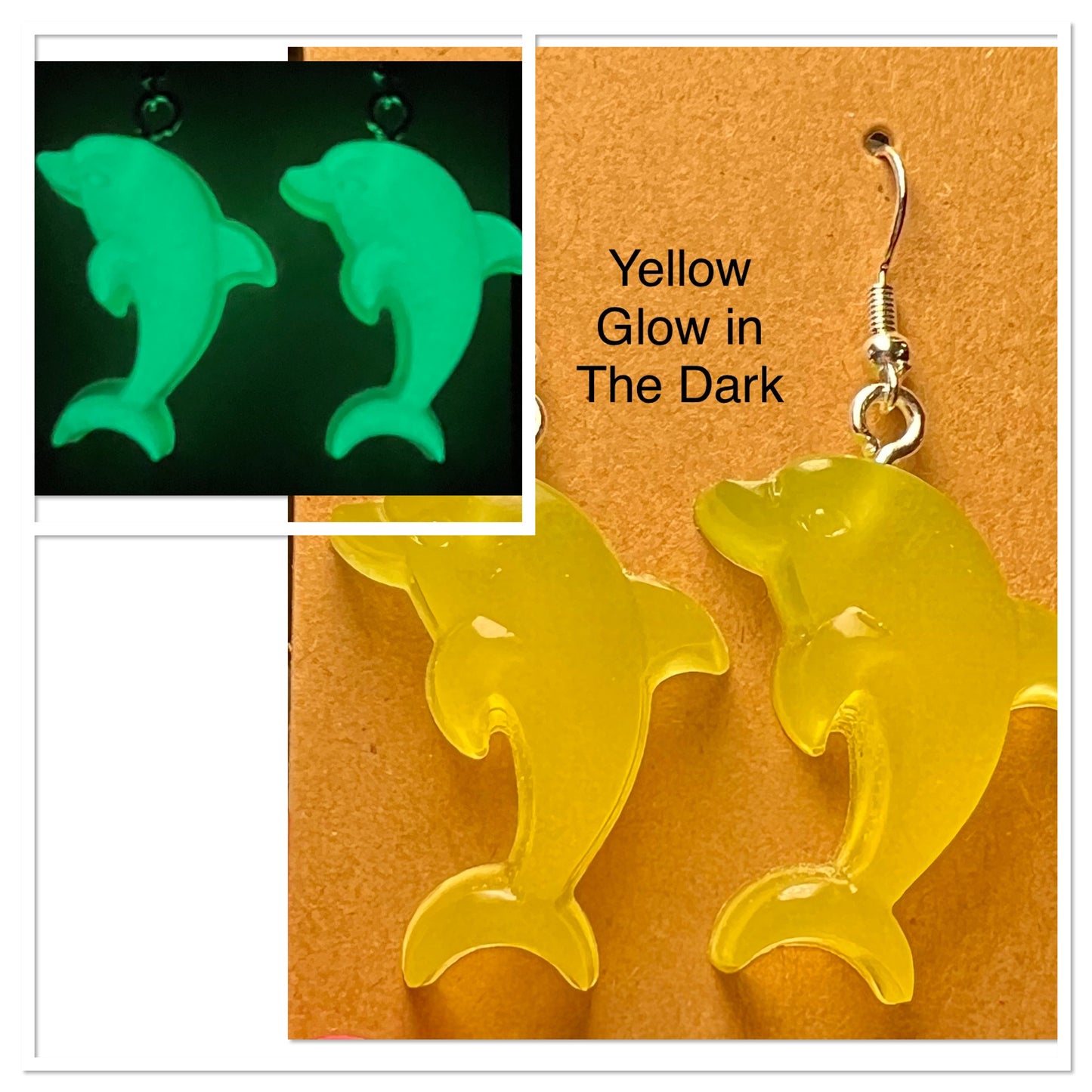 Handmade Colourful Resin Dolphin Earrings