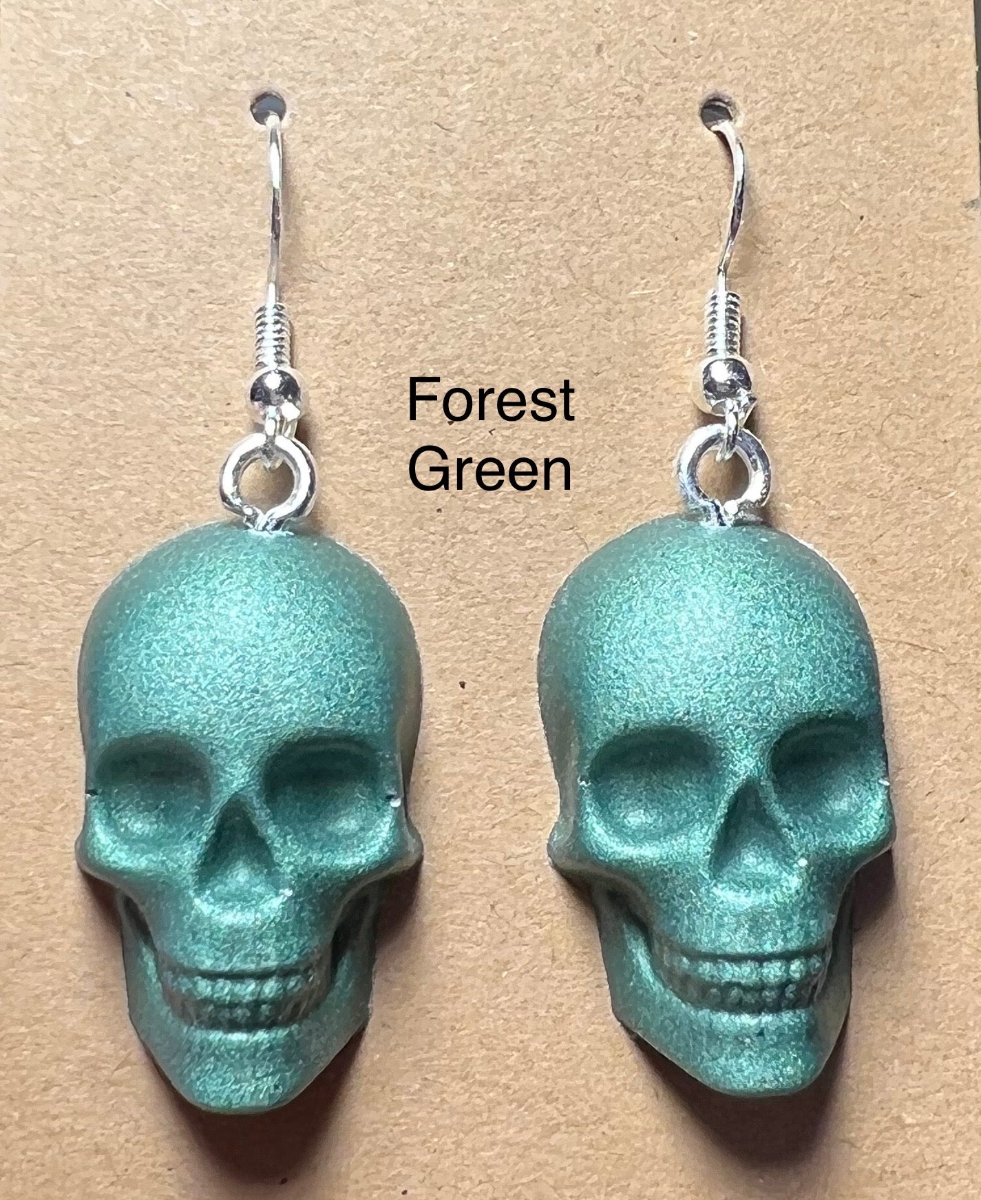 Handmade Colourful Resin Skull Earrings
