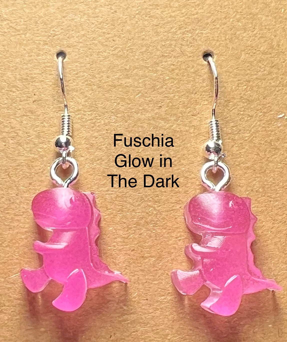 Handmade Colourful Resin T-Rex Earrings