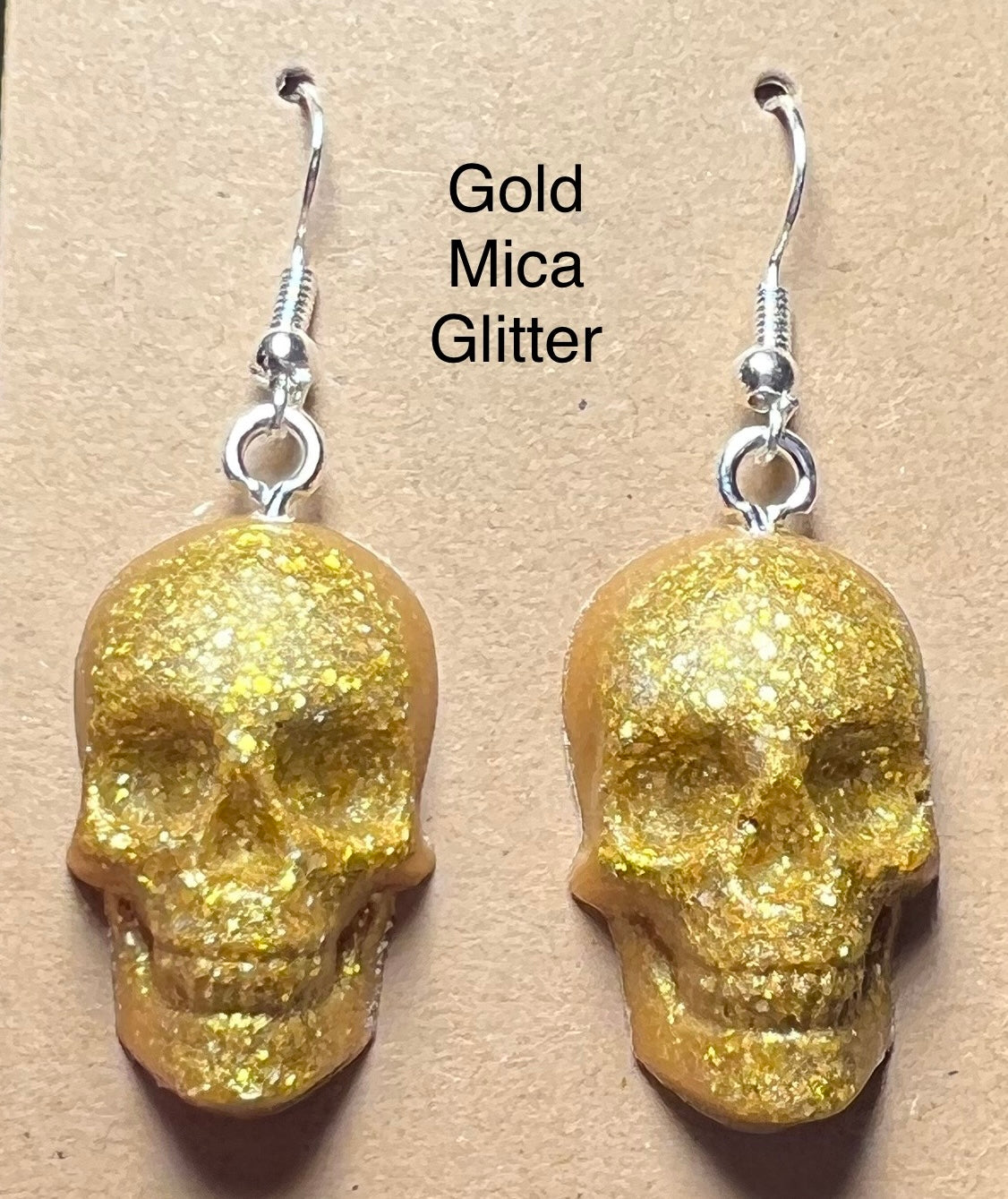Handmade Colourful Resin Skull Earrings
