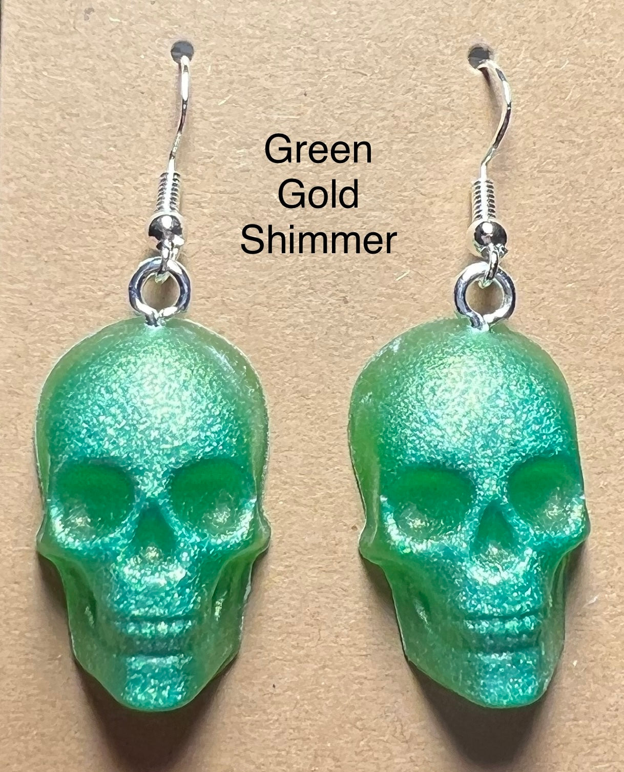 Handmade Colourful Resin Skull Earrings
