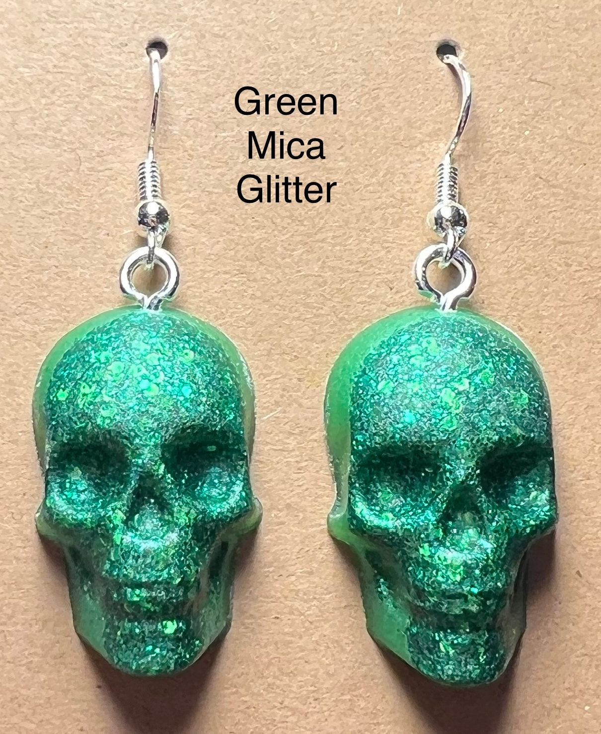 Handmade Colourful Resin Skull Earrings