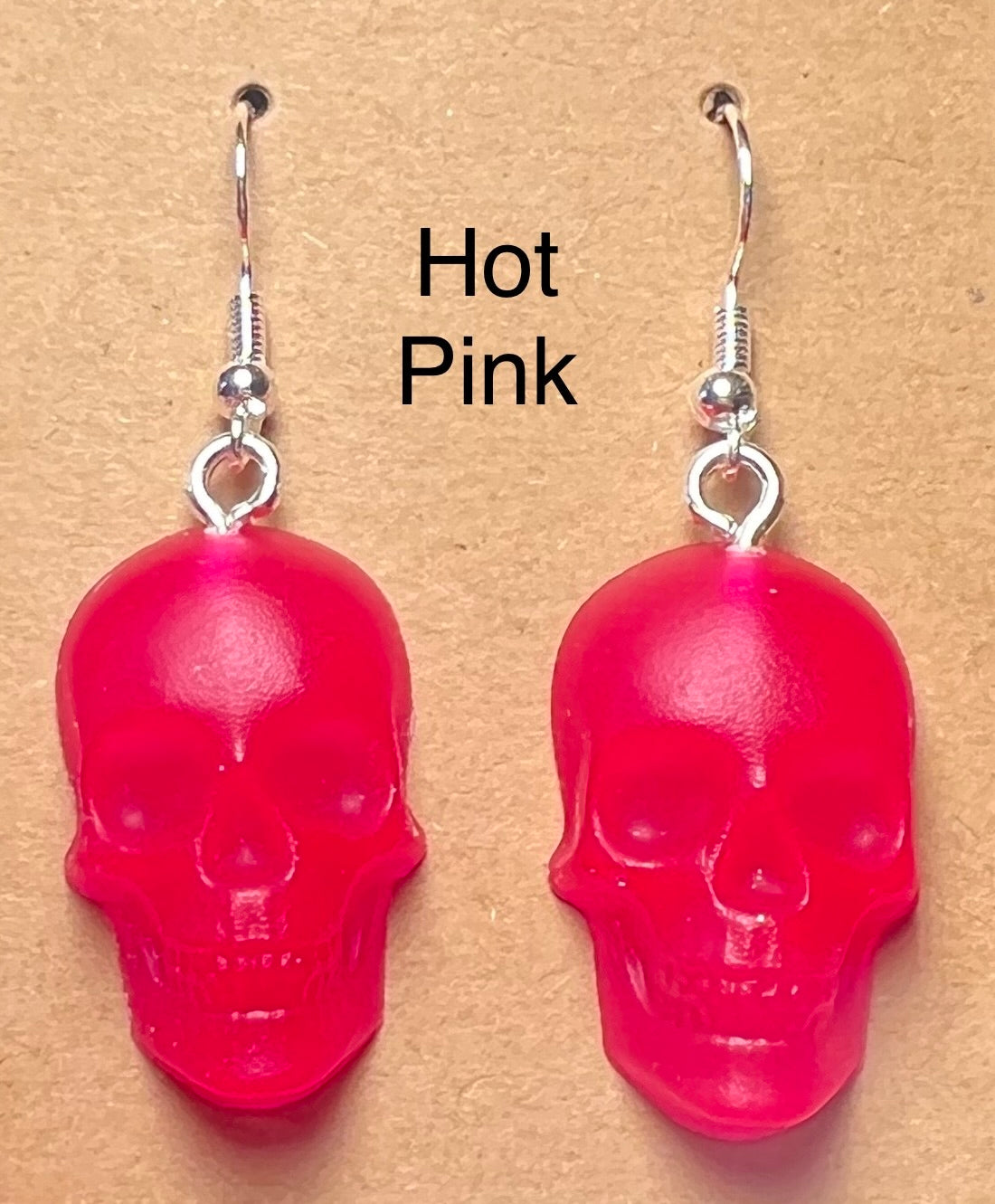 Handmade Colourful Resin Skull Earrings