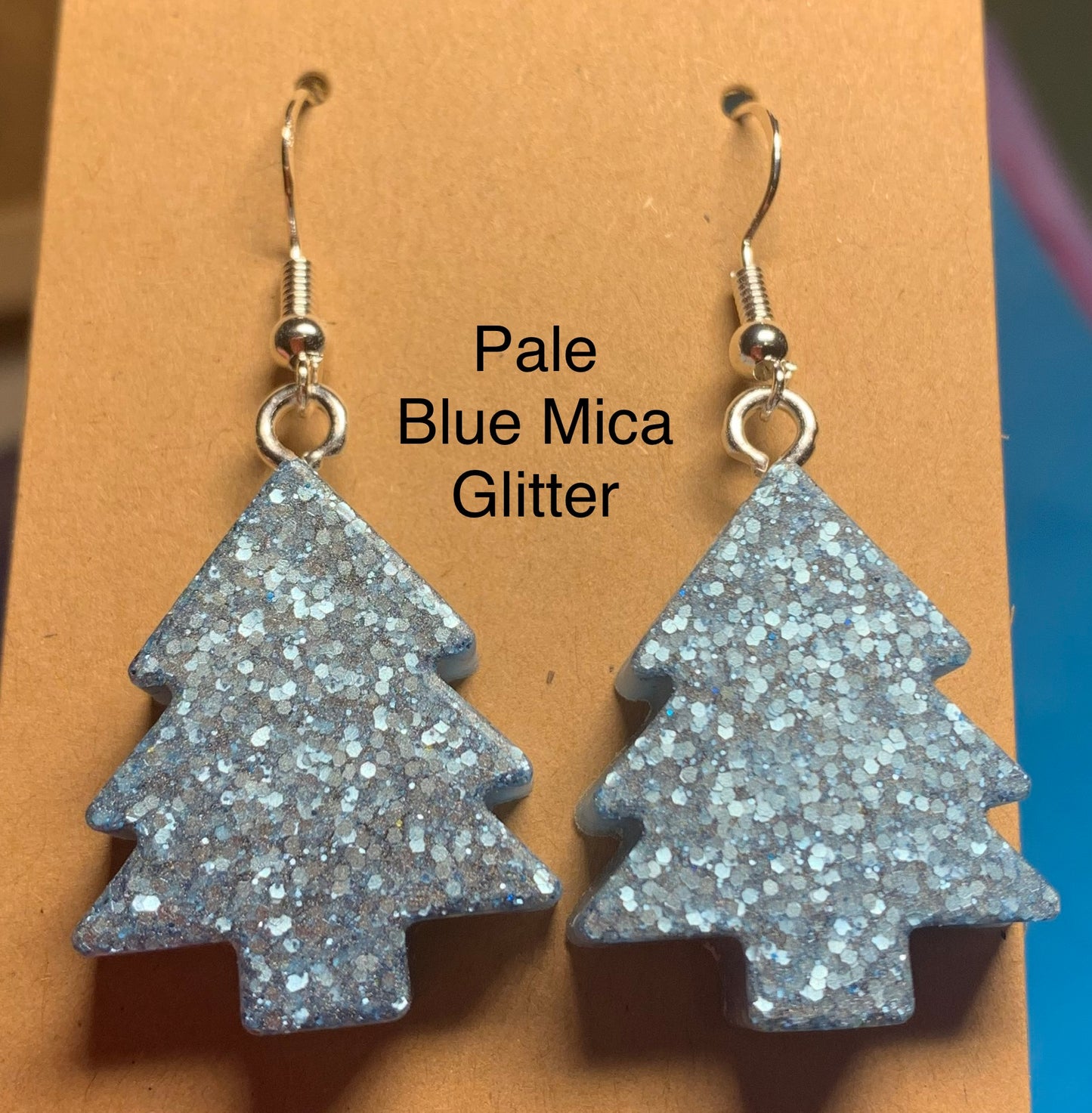 Handmade Colourful Resin Christmas Tree Earrings