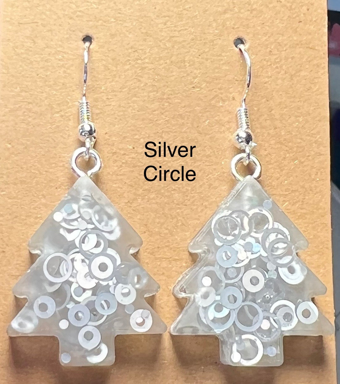 Handmade Colourful Resin Christmas Tree Earrings