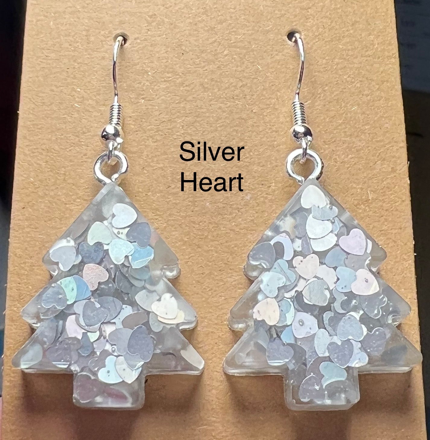 Handmade Colourful Resin Christmas Tree Earrings
